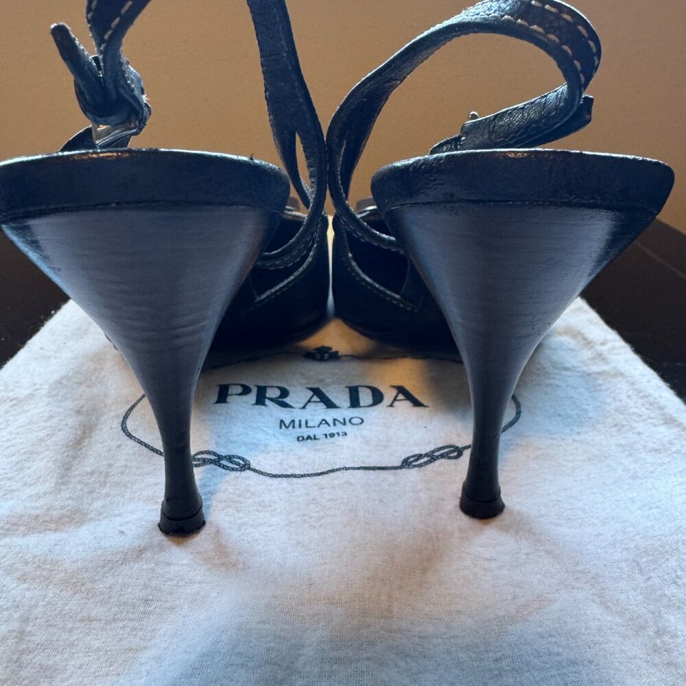 Prada Black Slingback Pumps - Picture 3 of 6